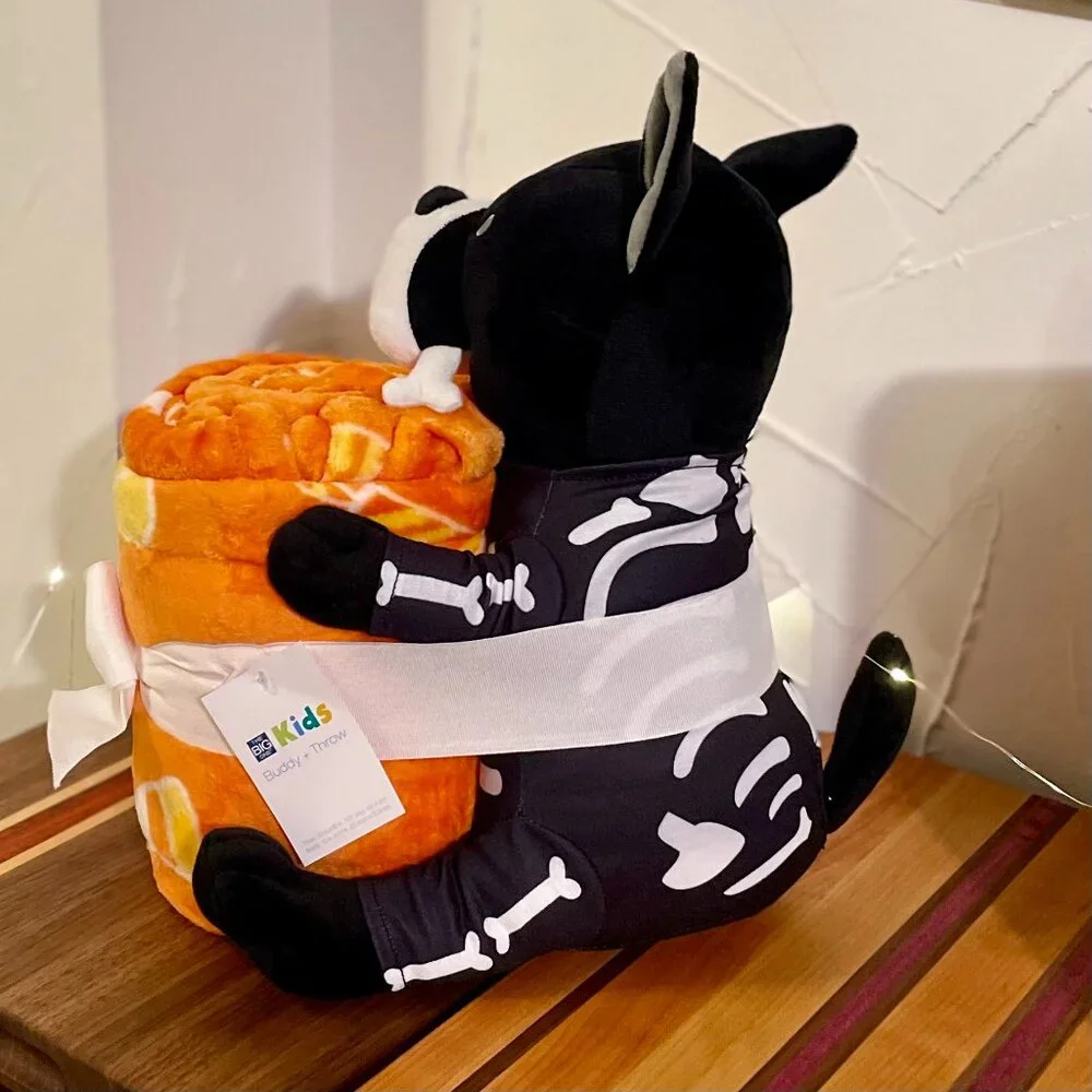 Adorable Kid's Halloween Skeleton Buddy and Throw! NWT
